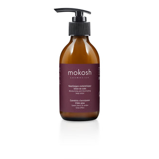Nawilżająco-rozświetlający lotion do ciała Czereśnia z bursztynem z efektem glow Mokosh