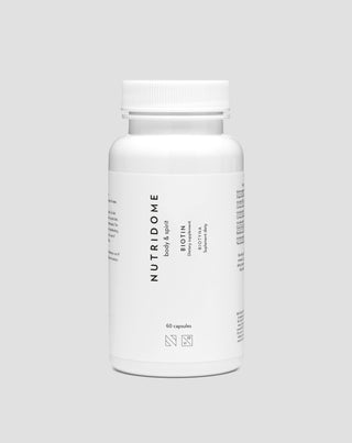 Biotyna w kapsułkach 2500 mcg witaminy H na włosy, skórę i paznokcie Nutridome 60 szt.