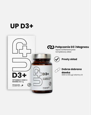 Suplement Up D3+ Witamina D3 w połączeniu z magnezem UP Health Pharma 60 kapsułek - 3