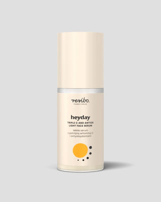 Odżywcze, rozświetlające serum do twarzy Heyday z antyoksydantami i potrójną wit. C 30 ml Resibo