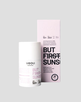 Lekki krem ochronny przeciw fotostarzeniu But first, sunscreen SPF 50+ Veoli Botanica