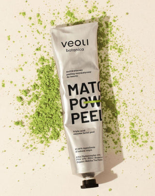 Peeling enzymatyczny z kwasami AHA 10%, PHA 10%, BHA Matcha power peel Veoli Botanica - 2