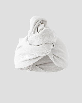 Biały turban do włosów skracający czas suszenia do każdego typu włosów Hair Wrap Glov