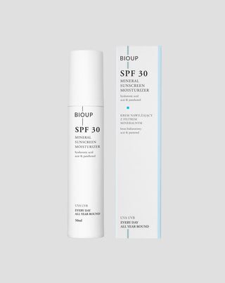 Krem nawilżający z filtrem mineralnym SPF 30 kwasem hialuronowym i prowitaminą B5 BIOUP