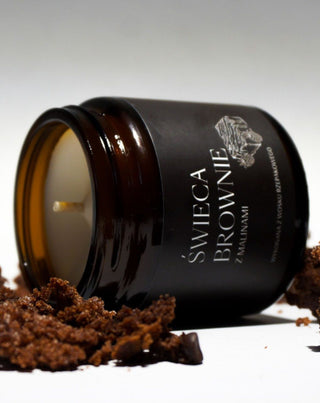 Wegańska świeca rzepakowa o zapachu brownie z malinami 120 ml MgLife