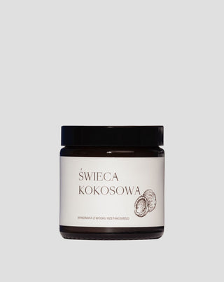 Wegańska świeca rzepakowa z bawełnianym knotem o zapachu kokosa 120 ml MgLife