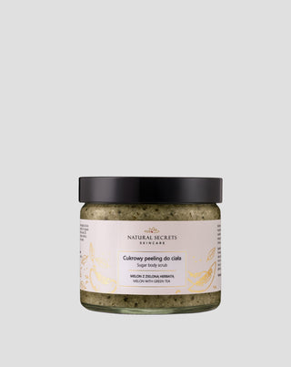 Cukrowy peeling do ciała z zieloną herbatą i naturalnymi olejami Natural Secrets - 1
