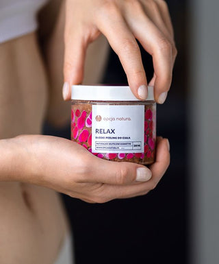 Oczyszczający peeling do ciała Relax naturalny z solą Epsom Opcja Natura