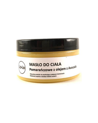 Masło do ciała pomarańczowe z olejem z avocado na rozstępy i cellulit La-Le