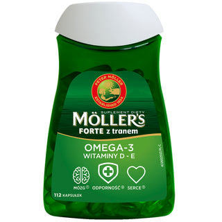 Suplement diety z kwasami Omega-3 i witaminami D - E Forte Moller's 112 kapsułek