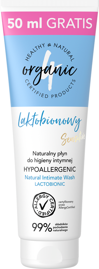 Płyn do higieny intymnej naturalny Laktobionowy z aloesem w tubie 4organic