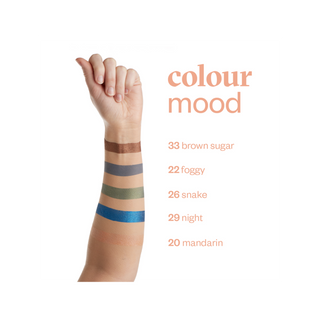 Cień do powiek Colour mood transparentny z różnokolorowymi drobinkami 20 Mandarin Paese