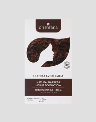 Naturalna farba do włosów bio henna gorzka czekolada Orientana - 1