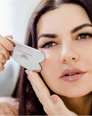 Płytka do masażu twarzy gua sha ze stali nierdzewnej Cryo Ice Gua Sha Crystallove - 2