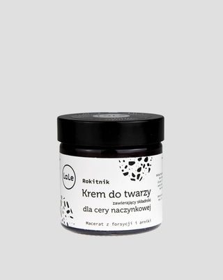 Krem do twarzy dla cery naczynkowej z olejem z rokitnika wzmacniający ściany naczyń krwionośnych La-Le - 1