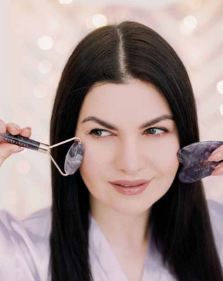 Masażer do twarzy z ametystu kamień harmonii, ukojenia i wyciszenia roller Crystallove - 2