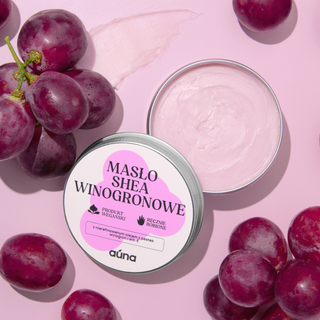 Masło shea o zapachu winogronowym z witaminą E nawilżające i ujędrniające Auna