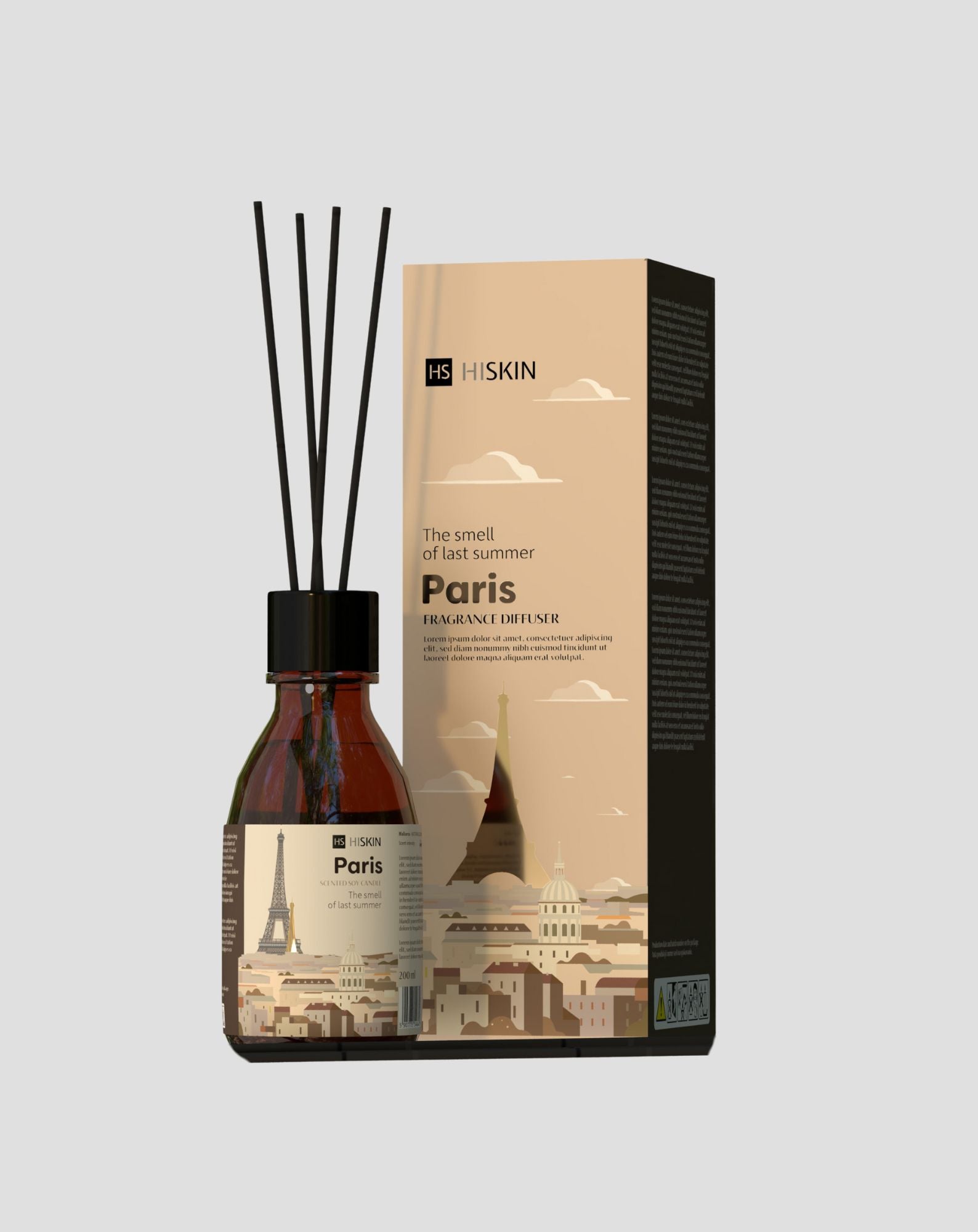 Dyfuzory zapachowe z patyczkami inspirowane podróżami HiSkin Home - Paris - 1