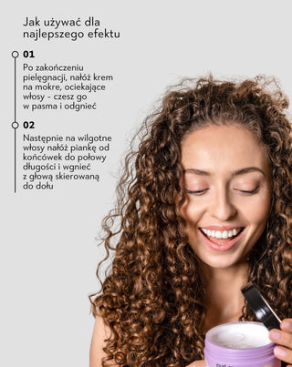 Zestaw pianka + krem do loków do wydobycia skrętu i stylizacji włosów kręconych i falowanych Twisty