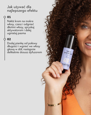 Zestaw krem + pianka + booster do pielęgnacji i stylizacji włosów kręconych i falowanych Twisty