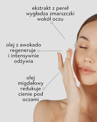 Krem pod oczy nawilżający na zmarszczki i cienie z ekstraktem z pereł Nutridome
