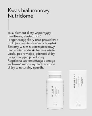 Kwas hialuronowy 300 mg/dzień Nutridome dla zdrowej skóry i stawów 60 kapsułek - 5