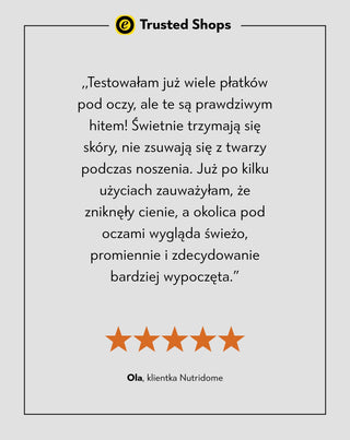 Płatki kolagenowe pod oczy nawilżające LUMINA Orphica Essentials opinia Trusted Shops - 5