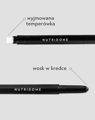 Brązowy wosk do brwi z olejem rycynowym z efektem laminacji Nutridome - 3