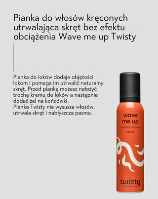 Pianka do włosów kręconych utrwalająca skręt bez efektu obciążenia Wave me up Twisty