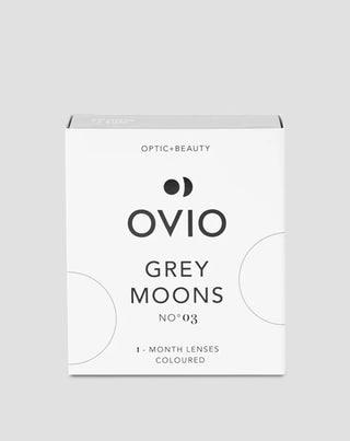 Szare grafitowe soczewki kontaktowe kolorowe zerówki miesięczne grey moons no. 3 Ovio - 1