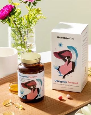 OmegaMe Prenatal Kwasy tłuszczowe Omega 3 DHA i EPA z ryb z witaminą D3 Health Labs Care 60 kapsułek