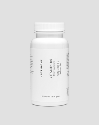 Witamina B6 pirydoksyna 6 mg w kapsułkach, układ nerwowy i regulacja aktywności hormonalnej Nutridome 60 szt. - 1