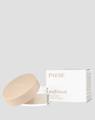 Sypki puder do twarzy Puff Cloud z efektem wygładzenia blur w neutralnym kolorze Paese