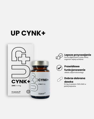 Up Cynk plus zawierający 15mg cynku w jednej kapsułce Up Health Pharma 75 kapsułek - 2