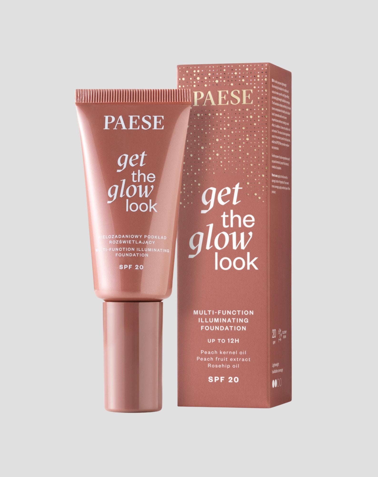 Wielozadaniowy lekki podkład rozświetlający get the glow look Paese - 1n light beige - 6