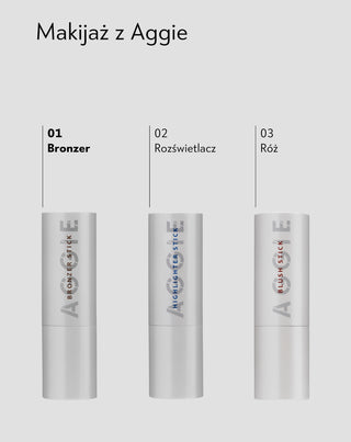 Bronzer w sztyfcie do konturowania twarzy do cery dojrzałej 50+ Aggie 4 - 6
