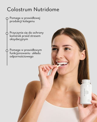 Colostrum 1000 mg/dzień na odporność, siara bydlęca z witaminami i minerałami Nutridome 60 szt. - 2