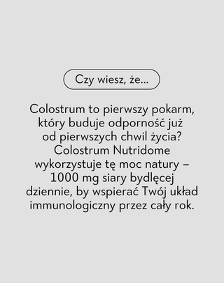 Colostrum 1000 mg/dzień na odporność, siara bydlęca z witaminami i minerałami Nutridome 60 szt. - 3