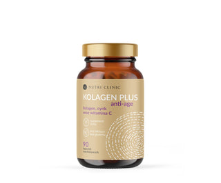 Kolagen plus anti-age kapsułki z kolagenem cynkiem i witaminą C Nutri Clinic 90 kapsułek