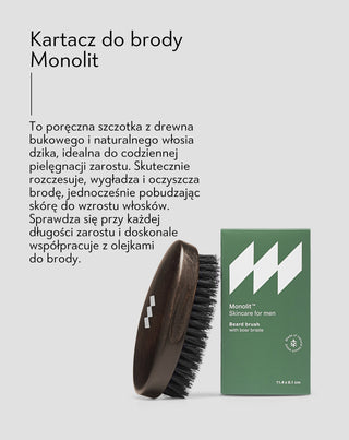Szczotka do brody kartacz z drewna bukowego z naturalnym włosiem dzika Monolit - 5