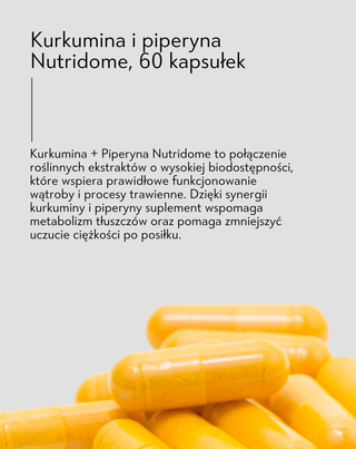 Kurkumina i piperyna na wsparcie trawienia i pracy wątroby suplement diety Nutridome 60 kapsułek - 3