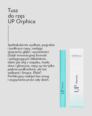 Tusz do rzęs pogrubiający, podkręcający i wydłużający efekt XL UP Orphica