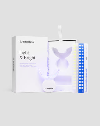 Zestaw do wybielania zębów z lampą LED i żelem wybielającym Light & Bright Smilebite