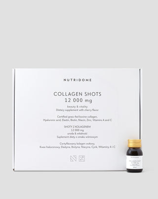 Kolagenowe shoty w płynie 12 000 mg z witaminami, suplement diety Nutridome 30 × 30 ml - 1