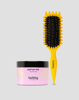Zestaw krem do loków + szczotka do włosów kręconych, falowanych do definicji skrętu Twisty - 1