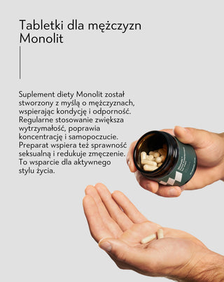 Tabletki dla mężczyzn na wsparcie sprawności fizycznej i umysłowej oraz odporność Monolit 60 kapsułek