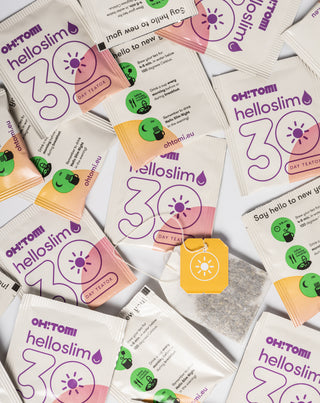 Detoks organizmu 30-dniowy spalacz tłuszczu herbaty na dzień i na noc Hello Slim Oh!Tomi