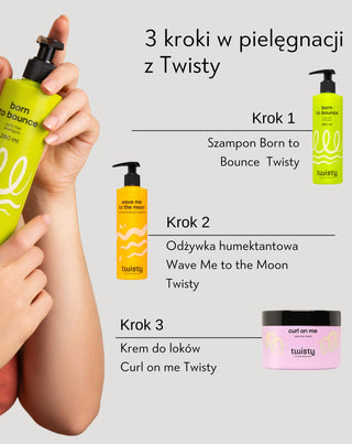 Zestaw kosmetyków do pielęgnacji i stylizacji włosów kręconych i falowanych Twisty