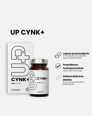 Up Cynk plus zawierający 15mg cynku w jednej kapsułce Up Health Pharma 75 kapsułek - 3