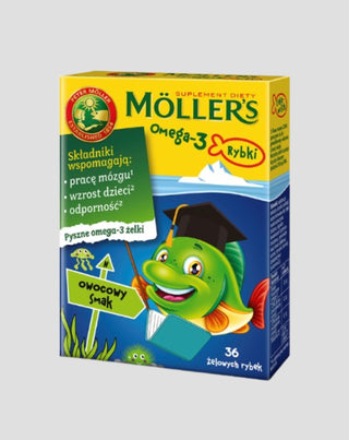 Suplement diety z kwasami Omega-3 Rybki o smaku owocowym Moller's 36 żelków - 1